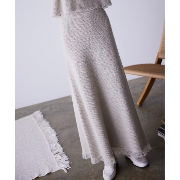 スカート アルパカリブニットスカート