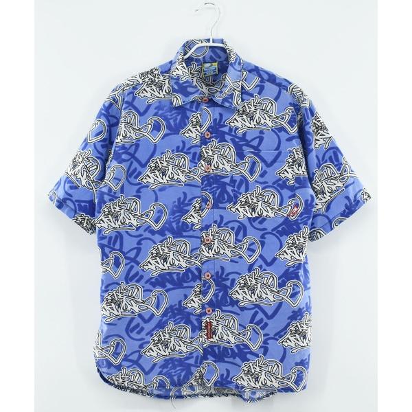 シャツ 「ヴィンテージ古着」5ive nations ヒップホップ 総柄シャツ メンズ レディース