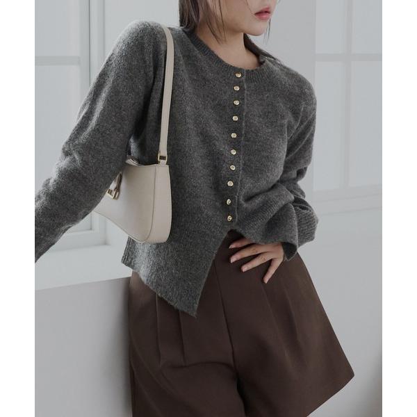 カーディガン 「新色追加」ゴールドボタンカーディガン レディース