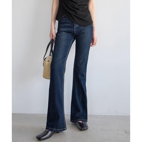 ジーンズ デニム デニムパンツ 「選べる2丈」ストレッチセミフレアデニムパンツ レディース