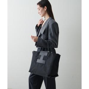 イアクッチ IACUCCI トートバッグ ソルベット L 黒 ポーチ,保存袋付き IACUCCI(イアクッチ)｜ソルベット L NYLON/RUGA/ブラック の通販