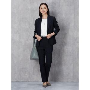 スーツ グレンチェックスーツ　ジャケット　ネイビー/ブラウン レディース