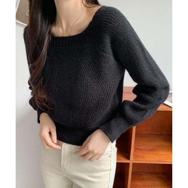 ニット セーター スクエアネックセーター レディース