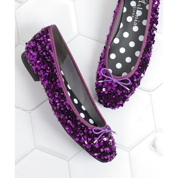 バレエシューズ パンプス 「片足150g」軽量　スクエアトゥスパンコールバレエシューズ