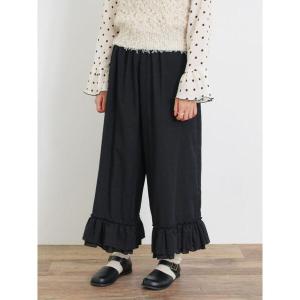 パンツ 裾2段フリルギャザーパンツ レディース