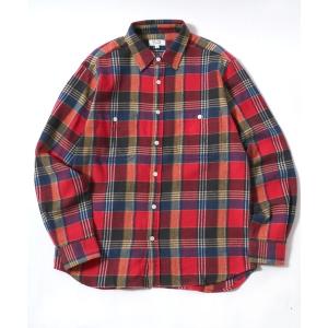 シャツ 「Alfred Alex」グラデーションチェックシャツ メンズ