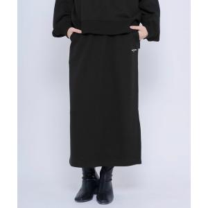 スカート 「別注」marie claire bis/マリ・クレール ビス ブランド ロゴ ワンポイント 裏毛 スリット入り スウェット ロング スカー