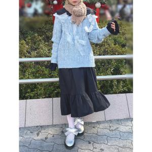 ワンピース フリルカラーギャザーワンピース