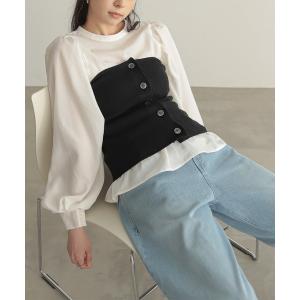 deux amour チューブトップ ベアトップ チェック柄ペプラム