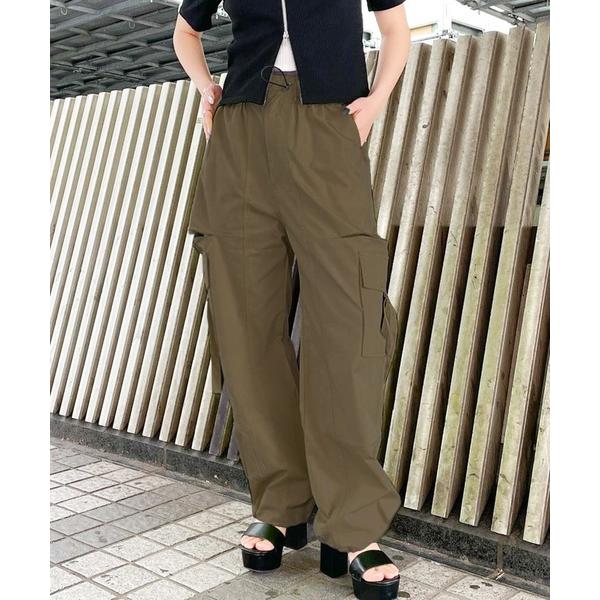 ワイドパンツ カーゴパンツ 「サイドジップ×2WAY」レディース カーゴパンツ ドロスト 美脚 ミリ...