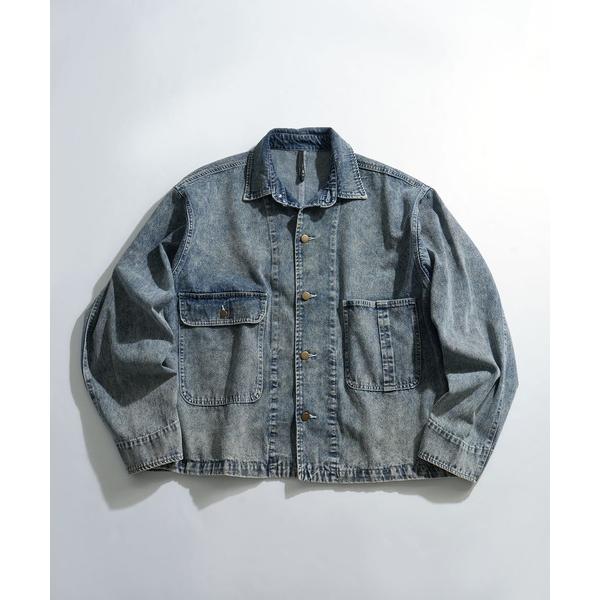 デニムジャケット gジャン vintage like hard wash denim work ja...