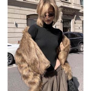 コート アウター 「LONSLAN」ミックスファー ボリューム ショートコート CHLONW24a014 レディース メンズ