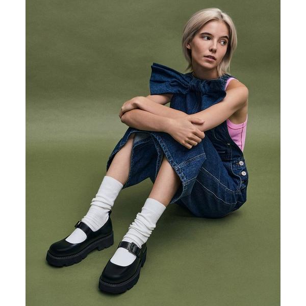 パンプス バックル リッジッドソールチャンキーメリージェーン