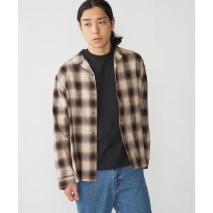 シャツ 「70」ヴィンテージライク オンブレチェック オープンカラー