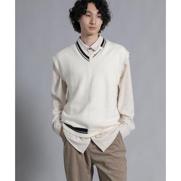 ベスト ジレ aimoha men Varsity Vibe Knit Vest メンズ