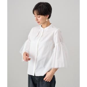 ANAYI（アナイ） ブラウス シャツ モノトーンフラワープリントボート