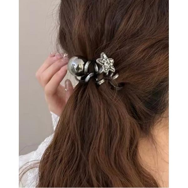 ヘアゴム 「 Port / ポート 」ワンポイント パール ＆ スター スプリング ヘアゴム