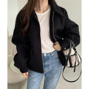 ブルゾン アウター ニットシャギージップジャケッ...の商品画像