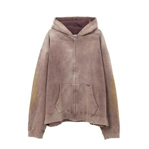KAMIYA◇24AW/ROPE Sweat Hoodie/ジップパーカー/L/コットン/BLK