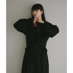 ワンピース ラッフルフリルロングドレス