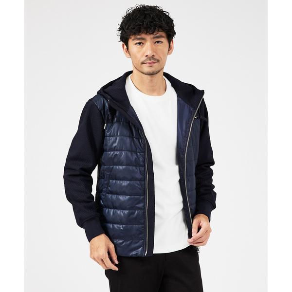 ブルゾン アウター 「MASCHILE」セットアップ対応/チェック リンクス ニット フードブルゾン...