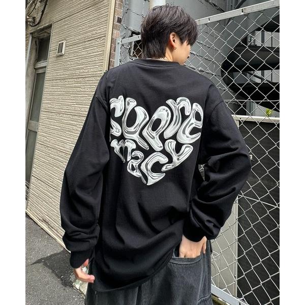 tシャツ 「ILL'S」メタルハートロゴ ビッグシルエット バックプリントロンT メンズ レディース