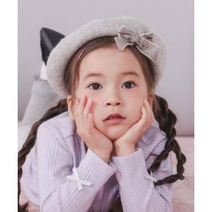 agnes b.（アニエスベー） 帽子 ベレー帽 キッズ ロゴ ウール ベレー