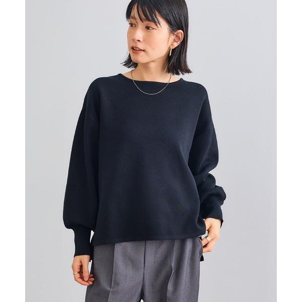 ニット セーター 「洗える・タンブル乾燥可」サマ美え スウェットライクバルーンスリーブニット「CRO...