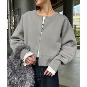 ニット セーター スポンディッシュ2wayZIPカーデ レディース