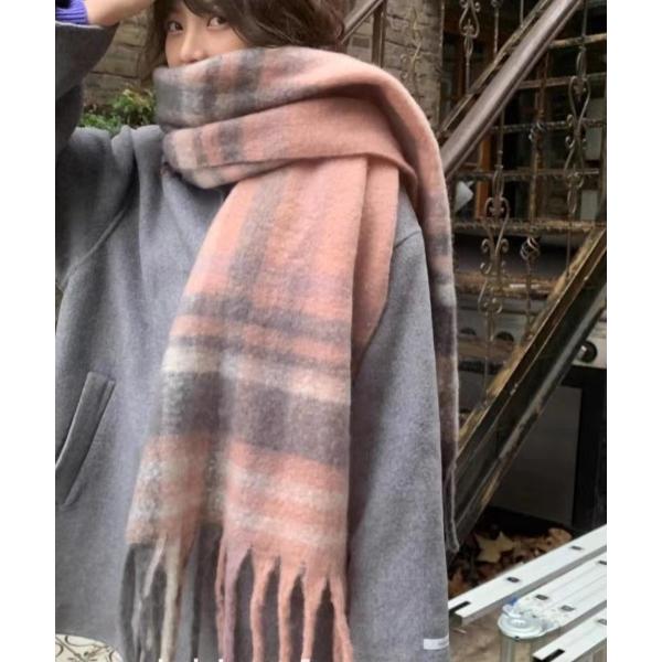 マフラー ストール マルチチェック柄ボリュームマフラー レディース メンズ