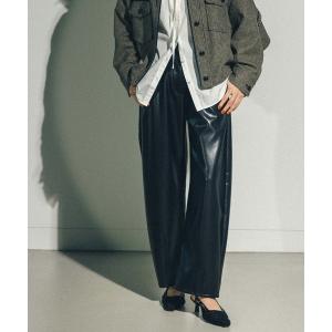 パンツ エコレザーカーブパンツ レディース