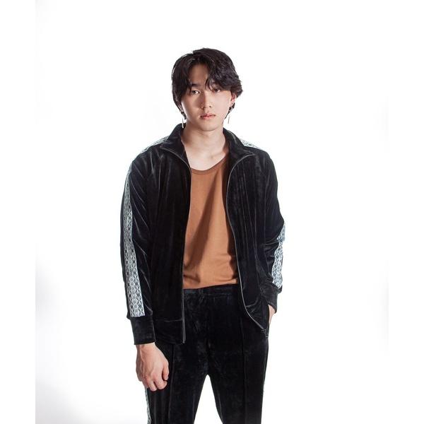 ブルゾン アウター 「White Line」 90s ベロア コンパクト トラックトップ / トラッ...