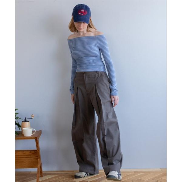 チノパン center tuck pants レディース