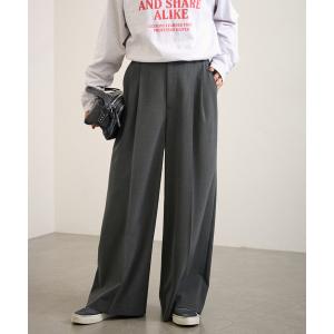 スラックス パンツ 「追加」ウォッシャブルTWタックワイドパンツ3 レディース