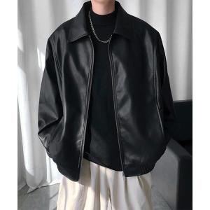 ブルゾン アウター 「Tobee」ヴィンテージ レザー ブルゾン/ ジャケット メンズ レディース