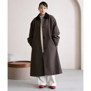 ステンカラーコート コート 「WOOLLYTEC/ウーリーテック」ハンティングステンカラーコート レディース