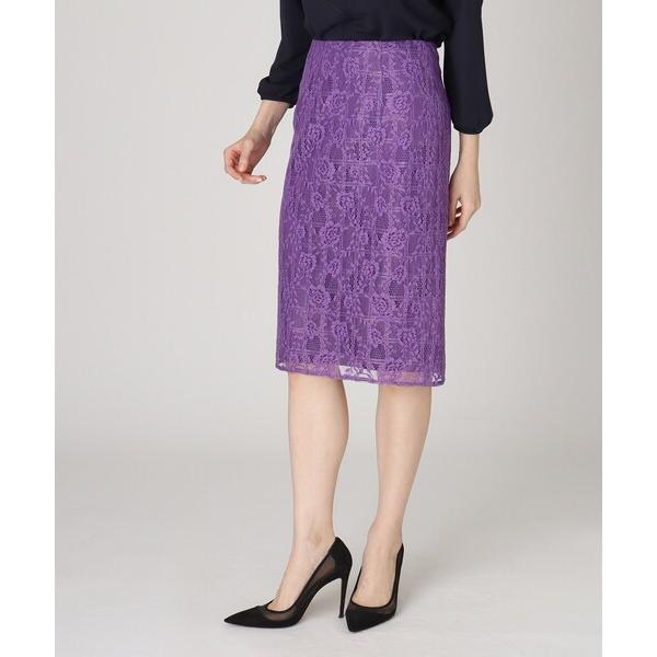 スカート 「洗える／日本製」レース柄タイトスカート