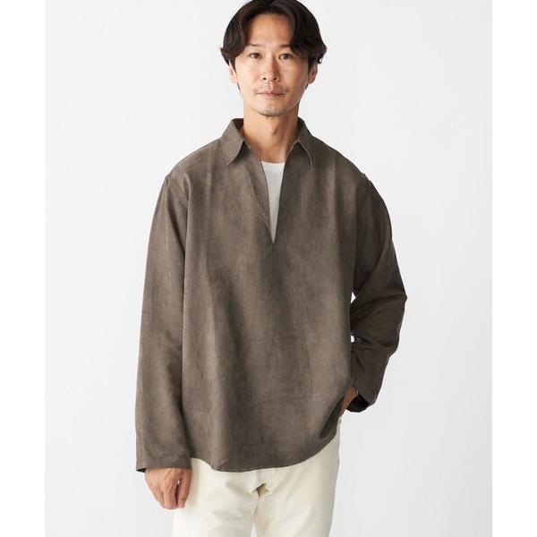 シャツ BENCH MARKING SHIRT: スキッパー ポリエステル フェイクスエード シャツ...