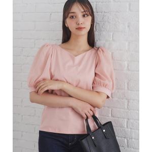 tシャツ シアースリーブハートネックトップス「洗濯機洗い可」 レディース