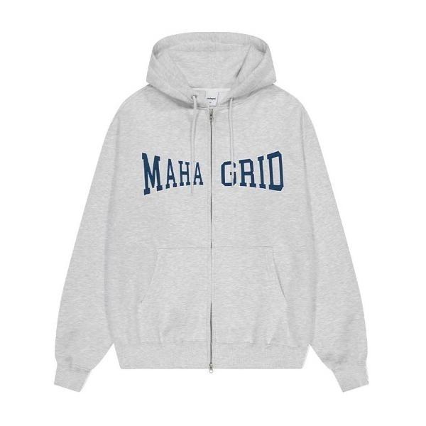 パーカー 「mahagrid/マハグリッド」APPLIQUE ZIP UP HOODIE/アップリケ...
