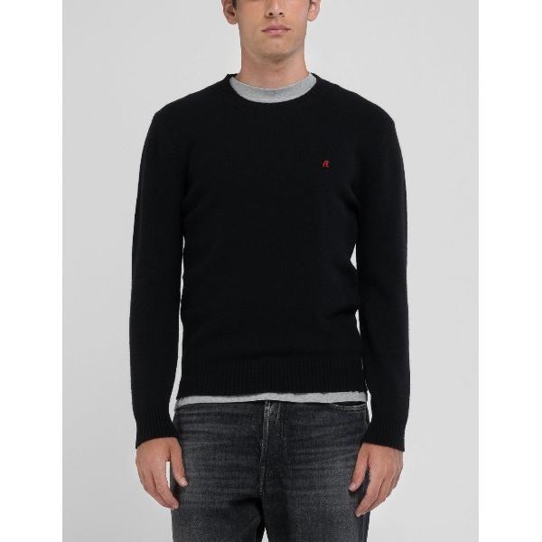 セーター ニット Rロゴ ラムブレンド ストレッチセーター メンズ