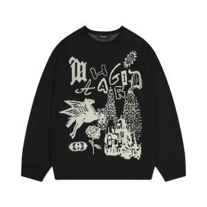 トレーナー スウェット 「mahagrid/マハグリッド」FANTASIA KNIT SWEATER/ファンタジアニットスウェット レディース メンズ