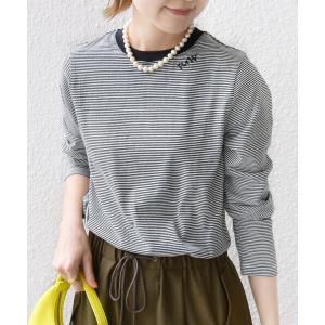 ブラウス シャツ クロップドストライプハイネックシャツ レディース