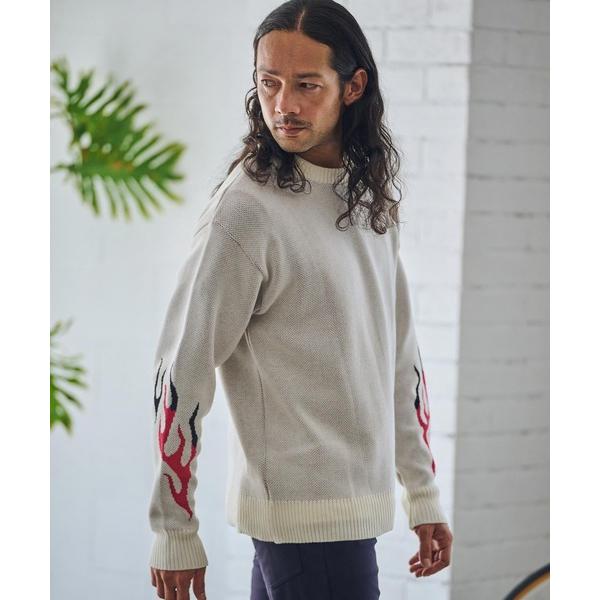 セーター ニット mn3025- ファイヤーパターンセーター メンズ