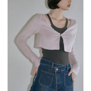 カーディガン ベロアショートカーディガン レディース