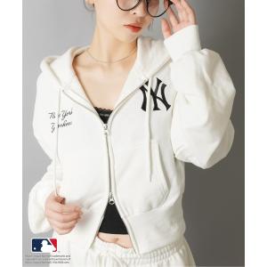 パーカー 「MLB/メジャーリーグベースボール」ショートジップパーカー ジップアップパーカー レディース