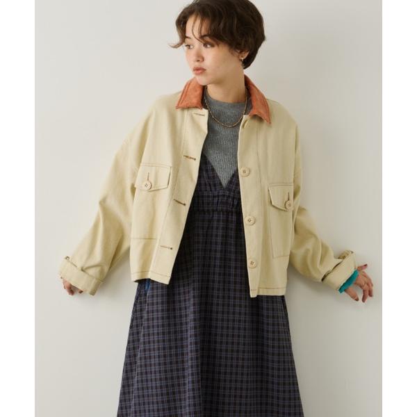 ミリタリージャケット モッズコート コーデュロイカラーツイルショートJK レディース