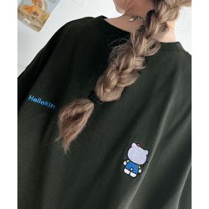 tシャツ 「Hello Kitty」大人もトキメクさり気ない刺繍デザイン。クラシカルエルフオリジナルデザインロンT レディース