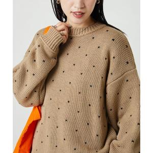 ニット セーター 限定展開　ミニハート ジャガード プルオーバー レディース