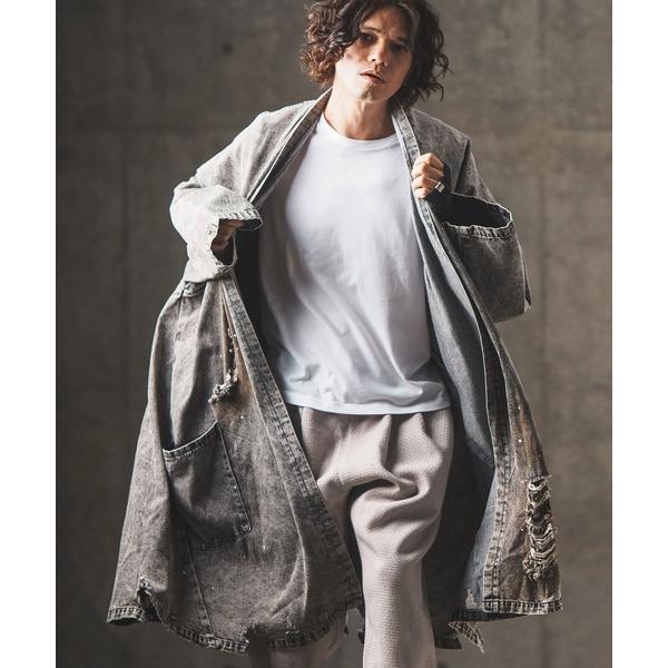 デニムジャケット gジャン mcg3530- Used processing denim gown-...